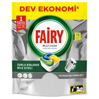 قرص ماشین ظرفشویی فیری پلاتینوم مدل Dev Ekonomi (بسته اقتصادی) 72 عددی